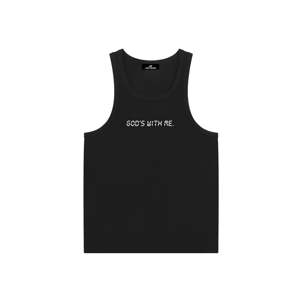 HOOP SESSION:  ''GOD'S WITH ME'' Black Tank Top