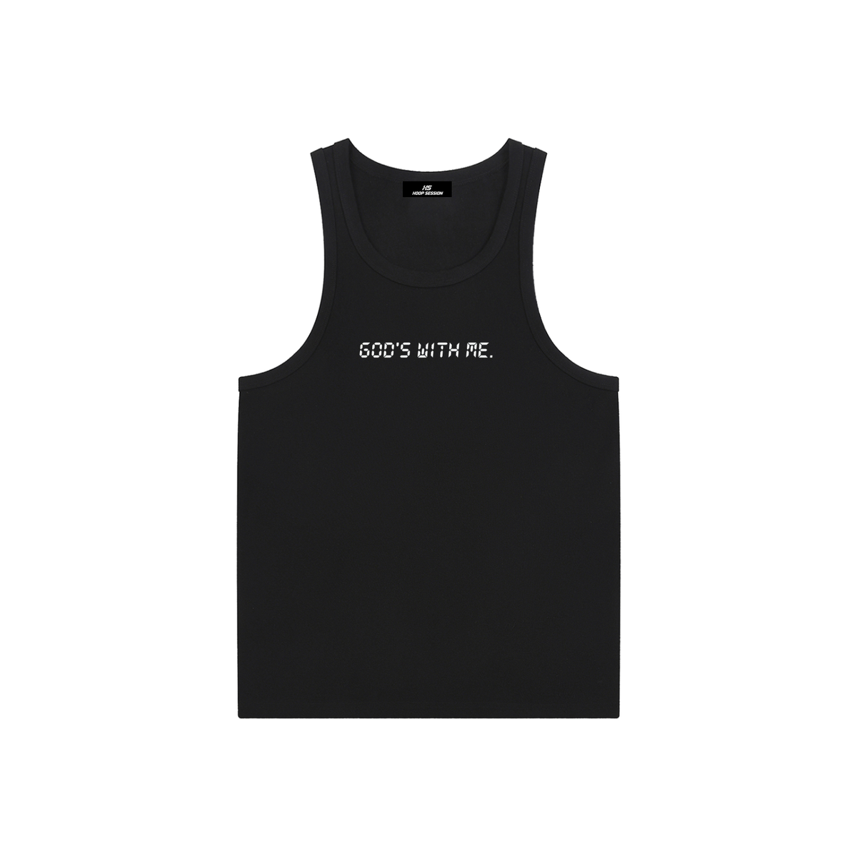 HOOP SESSION:  ''GOD'S WITH ME'' Black Tank Top